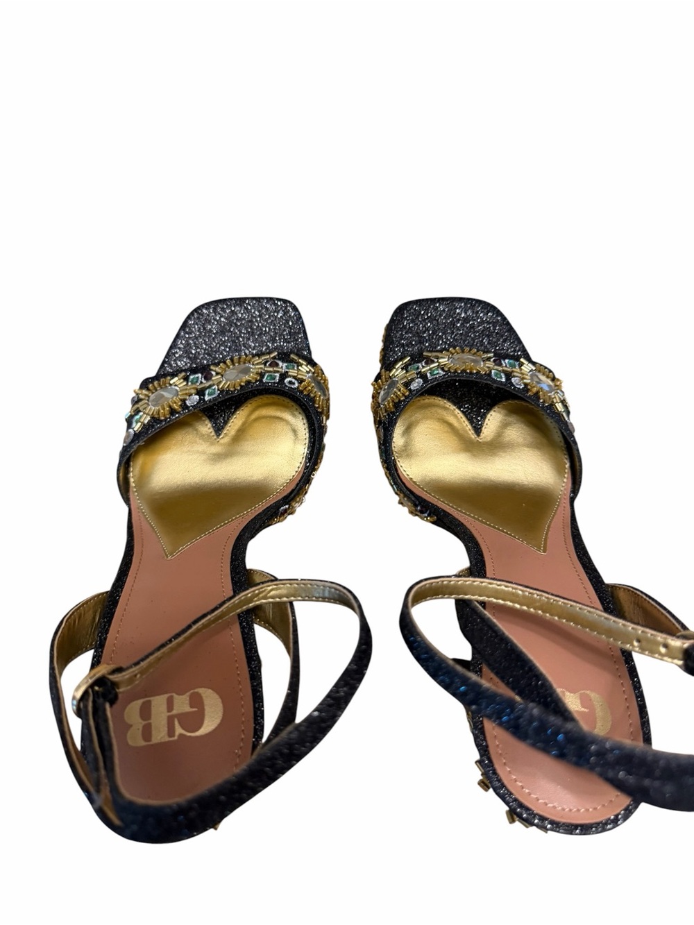 Jeweled Glitter Platform Block Heels Party Prom Wedding Gianni Bini NWOB - Picture 6 of 10